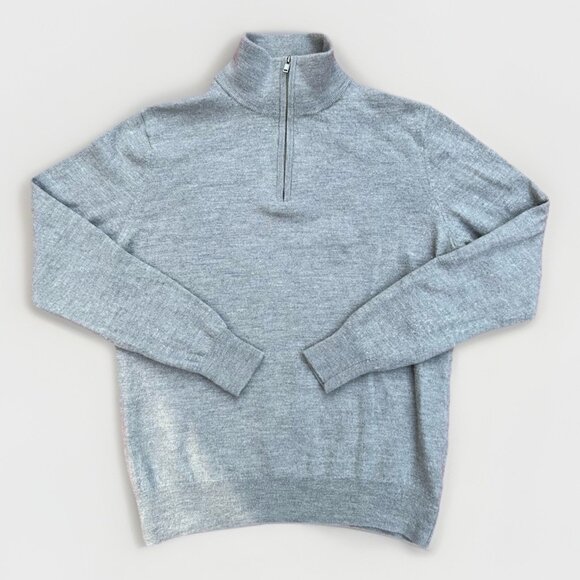 Christian Lacroix 100% Merino Wool 1/4 Zip Sweater Women's Size Medium Gray - Picture 1 of 6